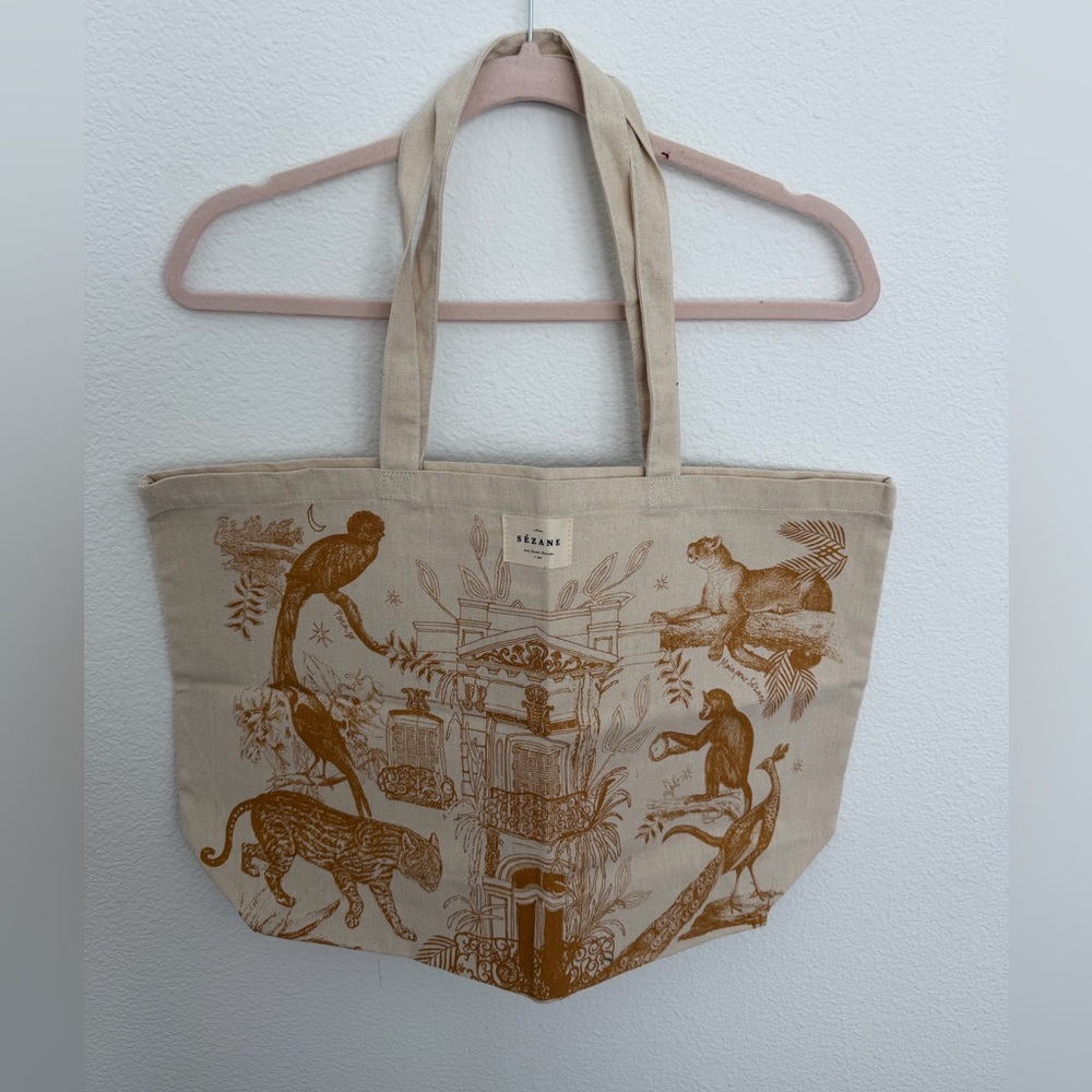 New Sezane Graphic Canvas Tote